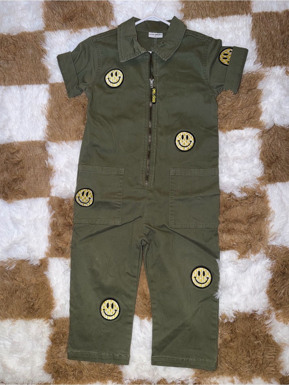 Little Trouble GREEN SMILE SQUAD MECHANIC SUIT 3T